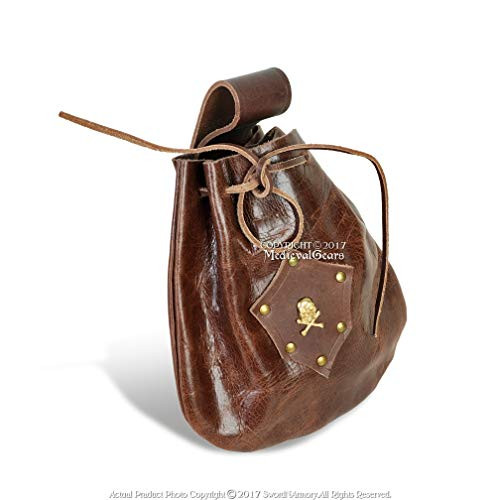 Pirate Leather Scallywag Handcrafted Costume Treasure Pouch