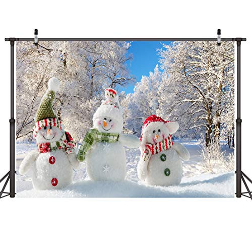 LYWYGG 8x6FT Winter Backdrop Cute Snowman Photography Backdrops Christmas Theme White Snow Tree Photographic Background for Studio Photo Props CP-88-0806 LYWYGG 8x6FT Winter Backdrop Cute Snowman Photography Backdrops Christmas Theme White Snow Tree Photographic Background for Studio Photo Props CP-88-0806