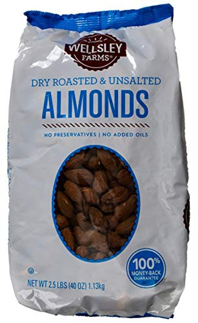 Wellsley Farms Unsalted Almonds Dry Roasted 40 Ounce Wellsley Farms Unsalted Almonds Dry Roasted 40 Ounce