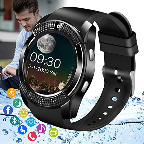 Peakfun Smart WatchAndroid Smartwatch Touch Screen Bluetooth Smart Watch with SIM Card Slot   Camera Wrist Phone Watch Waterproof Sports Fitness Tracker Watch for Android iOS Phones Women Men Kids