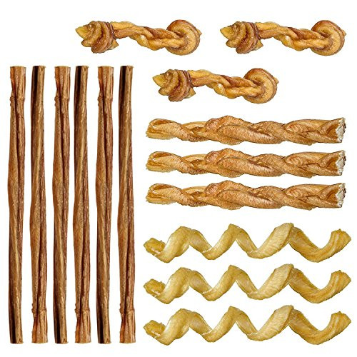 Mini Bully Stick Variety Pack - 15 Low-Odor Bully Sticks for Toy Breeds Small Dogs Best Beef Pizzle Stix Dog Treats Natural Dental Dog Chews Straight Steer Spring Braid Barbell Mini Bully Stick Variety Pack - 15 Low-Odor Bully Sticks for Toy Breeds Small Dogs Best Beef Pizzle Stix Dog Treats Natural Dental Dog Chews Straight Steer Spring Braid Barbell