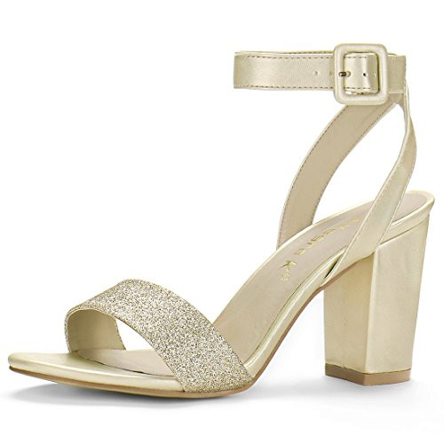 Allegra K Womens Slingback Ankle Strap Golds High Heels Sandals - 6_5 M US