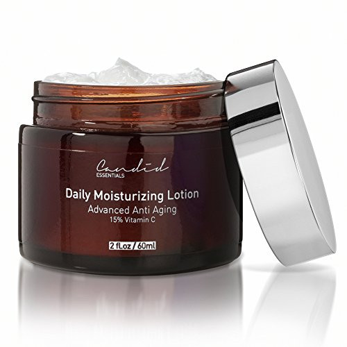 Daily Moisturizer Organic   Natural Facial Moisturizer for Face Neck   Decollete   Hands_ Anti Aging Cream with 15 Vitamin C for Collagen Wrinkles   Hydrate Skin Effectively by Candid Essentials