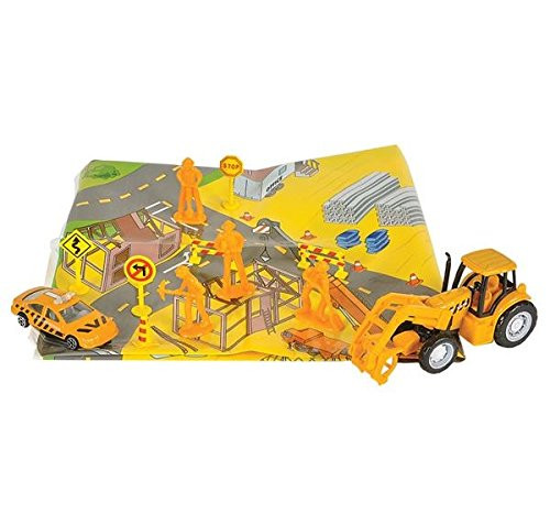 Oasis Supply Construction Play Set Cake Topper Kit - Map Included 14 pcs
