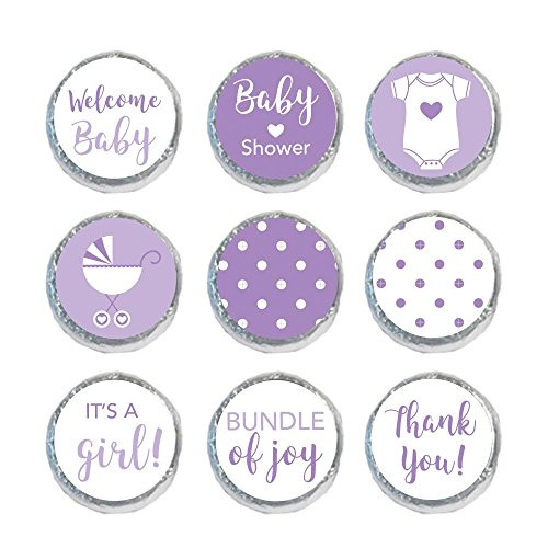 Mini Candy Stickers Baby Shower Favors Set of 324 (Purple)