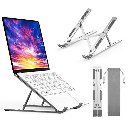 Laptop Stand EPN Laptop Holder Riser Computer Tablet Stand Adjustable Aluminum Ergonomic Foldable Portable Desktop Holder Compatible with MacBook iPad HP Dell Lenovo More 10-17 Laptops