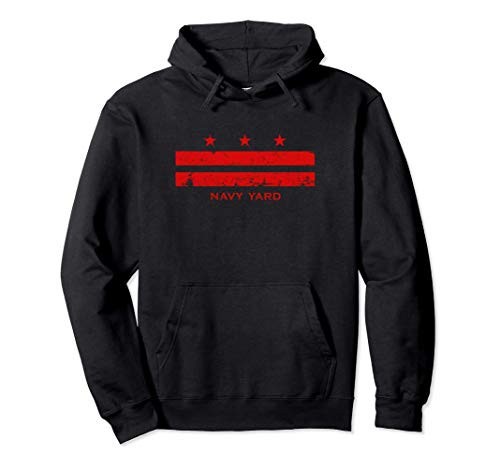 Navy Yard Washington DC Flag Distressed Vintage Retro Pullover Hoodie