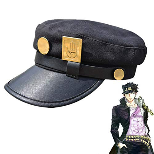 Coslive Jotaro Hat Baseball Cap Jotaro Kujou Adjustable Hat Props Jojos Bizarre Hatfor Halloween Theme Party Black