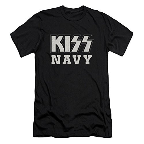 Kiss - Navy Block Slim Fit T-Shirt Size M