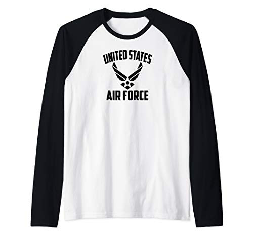 Armed Forces Gear Mens Air Force Vintage Basic Raglan Baseball Tee