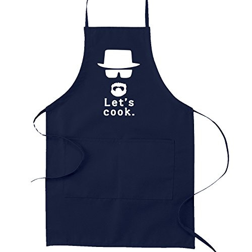 Decal Serpent Lets Cook Heisenberg Funny Parody Cooking Baking Kitchen Apron - Navy Blue
