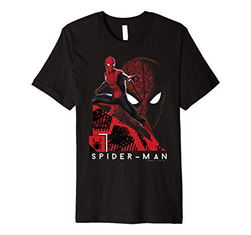 Marvel Spider-Man Far From Home Portrait Tech Background Premium T-Shirt