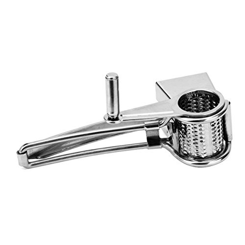 Enshey Cheese Grater Rotory with Container, Stainless Steel, No Rust Hand-Crank Rotary Shredder, Vegetable Cheese Cutter Slicer for Cheese, Chocolate, Nuts, Vegetables, Cucumber, Potato, Fruits