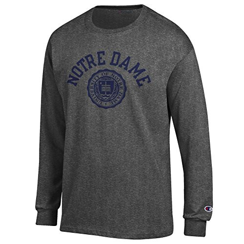 Elite Fan Shop Notre Dame Fighting Irish Long Sleeve Tshirt Seal Charcoal - XXL