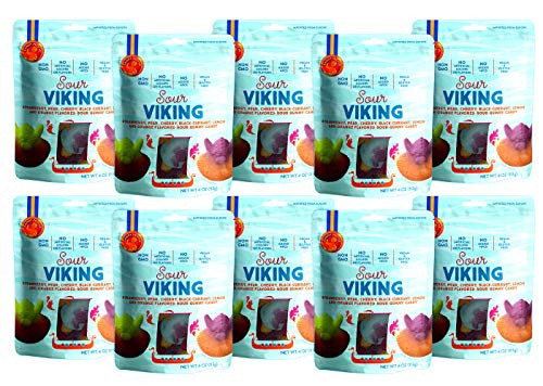 Candy People Sour Viking Gummy Candy 4 Ounce - Non-GMO Vegan Swedish Candy Gummies 10 Pack