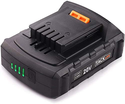 TACKLIFE 20V MAX 2000mAh Lithium Ion Cordless Drill Rechargeable Battery for PCD04B PCD04C and PCD06B PMT03B LED Indicator Included PPK02B