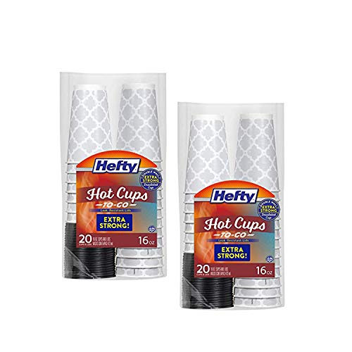 Disposable Coffee Cups with Lids - 16 Ounce 20 Count 2 Pack