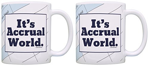 Accountant Mug Its Accrual World Tax CPA Accounting Degree 2 Pack Gift Coffee Mugs Tea Cups Taxes