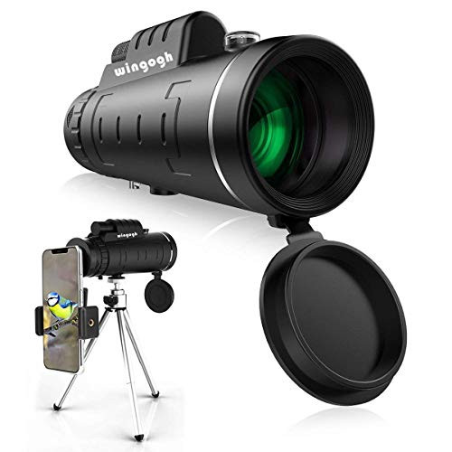 Monocular Telescope - 40x60 High Power HD Compact Monocular for Adults Kids Night Vision Waterproof Scope with Smartphone Holder   Phone Tripod   BAK4 Prism FMC for Bird Watching Camping Hiking