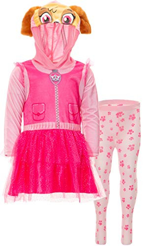 Nickelodeon Paw Patrol Skye Toddler Girl Hooded Costume Dress Leggings Set Pink 5T
