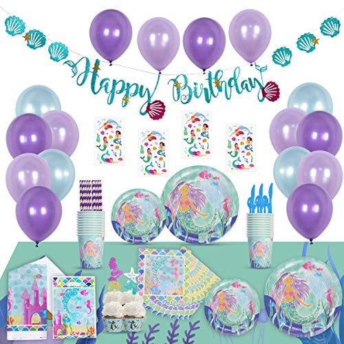 Mermaid Party Supplies And Decorations  All You Need For Mermaid Birthday Party  Little Mermaid Party Decorations  Girls Birthday Party Supplies  Under the Sea Party  Mermaid Party Supplies  185 Piece Set