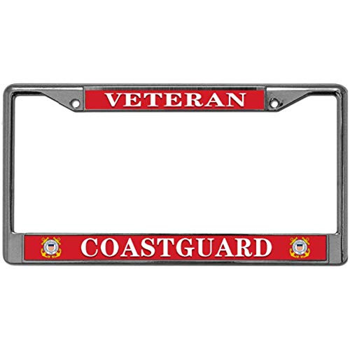 Veteran Coast Guard Chrome License Plate FrameVeteran Coast Guard Steel License Plate Frame License Tag Holder for US Canada Vehicles Veteran Coast Guard Chrome License Plate FrameVeteran Coast Guard Steel License Plate Frame License Tag Holder for US Canada Vehicles