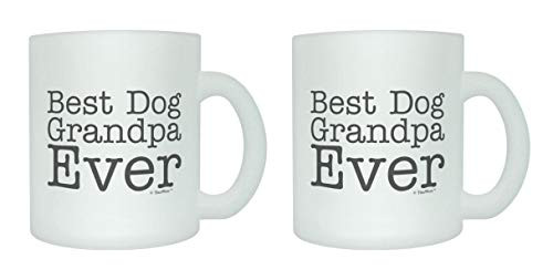 Dog Owner Mug For Best Dog Grandpa Ever 2 Pack Frosted Glass Coffee Mugs 11oz Frosted