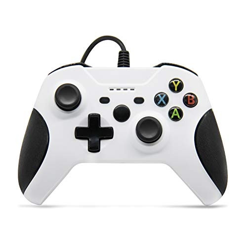 Controller for Xbox OneUSB Wired PC Controller Gamepad Joystick for Xbox 1 Windows 7810 with 7_2ft Cord Dual-Vibration Turbo - White