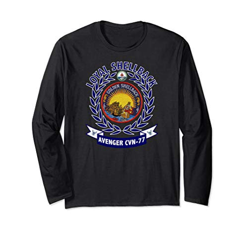 USS George H W Bush CVN-77 Golden Shellback Patch Image Long Sleeve T-Shirt
