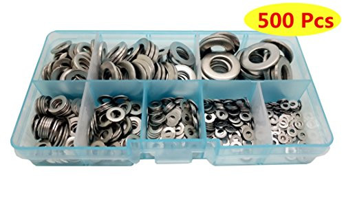 Guard4U 500Pcs Stainless Steel Flat Washers Assortment Kit, for M2 M2.5 M3 M4 M5 M6 M8 M10 Screws Bolt Guard4U 500Pcs Stainless Steel Flat Washers Assortment Kit, for M2 M2.5 M3 M4 M5 M6 M8 M10 Screws Bolt