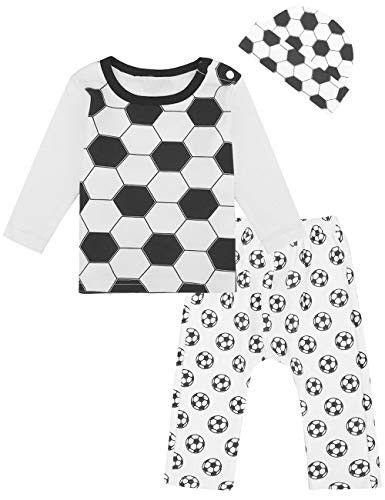 COSLAND Baby Boys Soccer Costume Infant Sports Outfits BlackWhite 12-18 Months