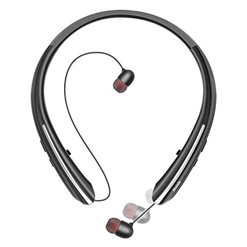 Bluetooth Headphones Bluenin Neckband Wireless Bluetooth 5_0 Headset with Retractable Earbuds Hi-Fi Stereo Sound Noise Cancelling Earphones with Mic Sweatproof Call Vibrate Alert Black Bluetooth Headphones Bluenin Neckband Wireless Bluetooth 5_0 Headset with Retractable Earbuds Hi-Fi Stereo Sound Noise Cancelling Earphones with Mic Sweatproof Call Vibrate Alert Black