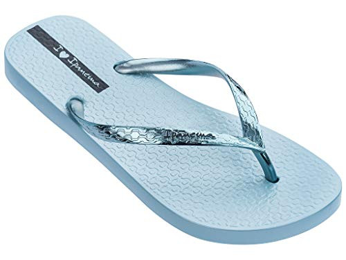 Ipanema Glam Womens Flip Flops Metallic Blue 10 US