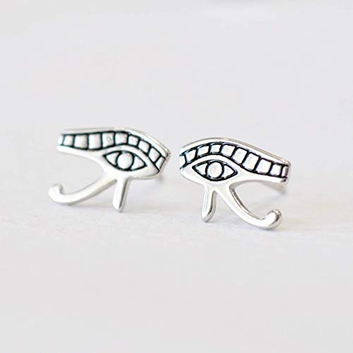 Egyptian Eye of Horus Stud Earrings in Sterling Silver 925 Egyptian Eye of Horus Stud Earrings in Sterling Silver 925