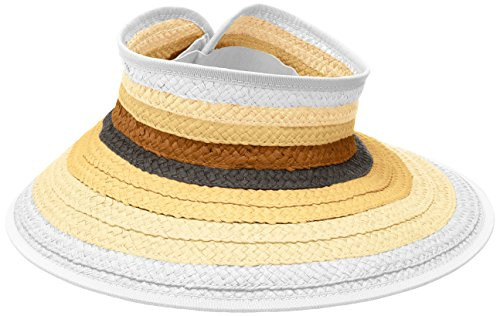 San Diego Hat Company Womens Paper Braid Visor with Velcro Closure Natural One Size