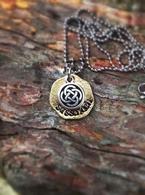 Hand Stamped Sassenach necklace - Outlander inspired - gold Hand Stamped Sassenach necklace - Outlander inspired - gold