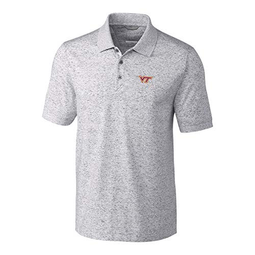 Cutter Buck NCAA Virginia Tech Hokies Mens Short Sleeve Space Dye Advantage Polo Elemental Grey Medium Cutter Buck NCAA Virginia Tech Hokies Mens Short Sleeve Space Dye Advantage Polo Elemental Grey Medium