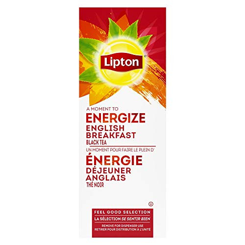 Lipton English Breakfast Enveloped Hot Tea Bags Made with Tea Leaves Sourced from Rainforest Alliance Certified Farms 28 count Pack of 6
