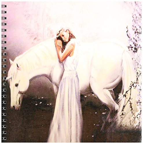 3dRose db-872-1 Girl with Unicorn Drawing Book 8 by 8-Inch