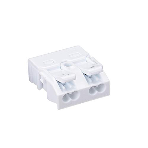 uxcell Spring Wire Connectors Quick Cable Connector Press Type Terminal Barrier Block 2 Ways 50pcs