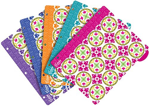 iScholar Double Sided 5 Tab Fashion Dividers, 8.75 x 11", Assorted Designs (31207)