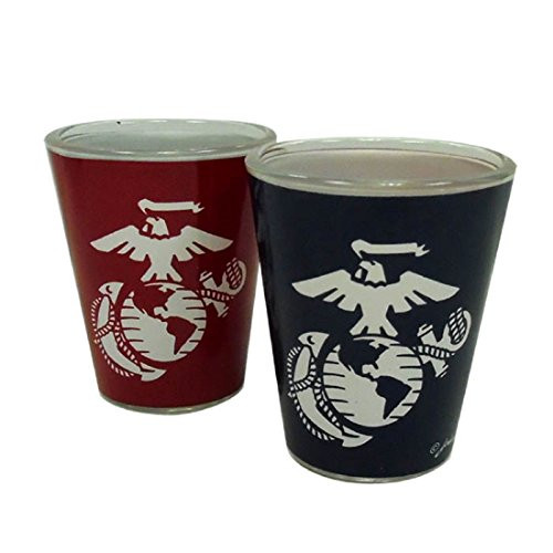 Jenkins Enterprises United States Marines Two Tone Shot Glass Jenkins Enterprises United States Marines Two Tone Shot Glass