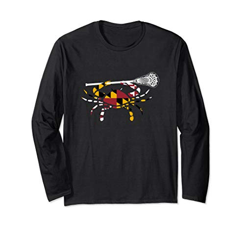 Maryland Crab Holding Lacrosse Stick Boys Girls LAX Shirt Maryland Crab Holding Lacrosse Stick Boys Girls LAX Shirt