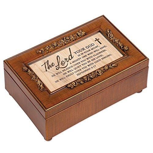 Cottage Garden The Lord Your God Will Save Woodgrain Rose Petite Music Box Plays Friend in Jesus Cottage Garden The Lord Your God Will Save Woodgrain Rose Petite Music Box Plays Friend in Jesus