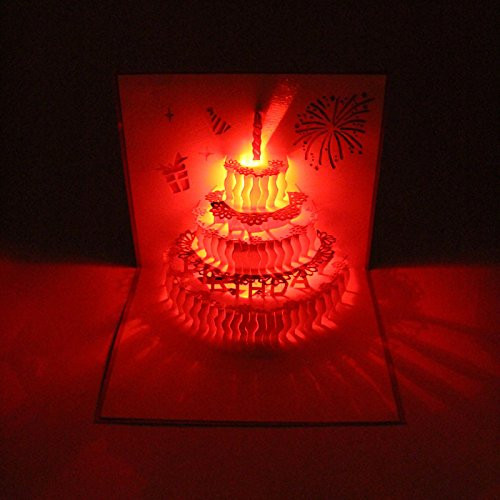 3D Pop Up Greeting Cards LED Light Happy Birthday Music Card Anniversary Postcards (Birthday Cake) 3D Pop Up Greeting Cards LED Light Happy Birthday Music Card Anniversary Postcards (Birthday Cake)