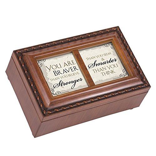 Cottage Garden You are Braver Smarter Woodgrain Rope Trim Jewelry Music Box Plays You Light Up My Life Cottage Garden You are Braver Smarter Woodgrain Rope Trim Jewelry Music Box Plays You Light Up My Life