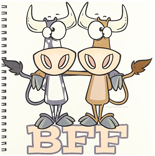 3dRose db-103854-1 BFF Cow Best Friends Forever Buddies-Drawing Book 8 by 8-Inch