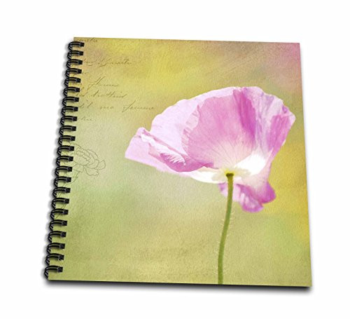 3dRose db-155763-1 Artsy Pink Iceland Poppy Flower Photography Drawing Book 8 by 8-Inch