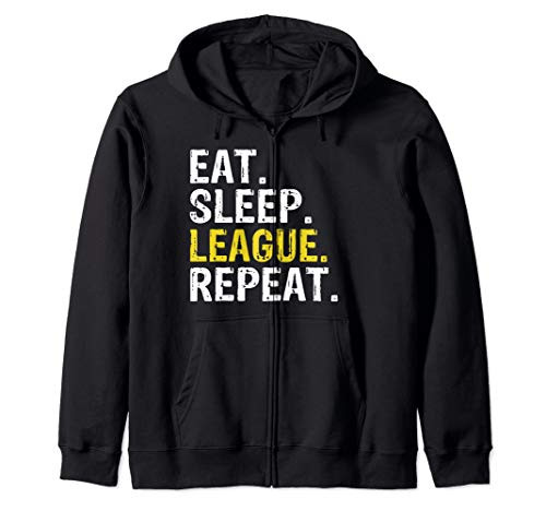 Eat Sleep League Repeat Sports Game Gaming Gift Zip Hoodie