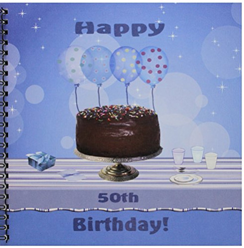 3dRose db-123936-1 50th Birthday Party with Chocolate Cake and Blue Balloons Drawing Book 8 by 8-Inch 3dRose db-123936-1 50th Birthday Party with Chocolate Cake and Blue Balloons Drawing Book 8 by 8-Inch